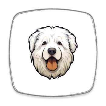 Himalaya-Schäferhund Hunderasse Karikatur Kawaii Illust - Viereckiger Kühlschrankmagnet - Weiß - Vorne