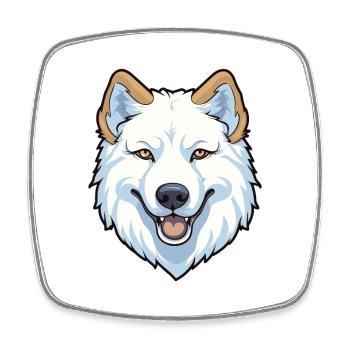 Groenland chien race Cartoon Kawaii Illustration - Magnet carré - blanc - Devant