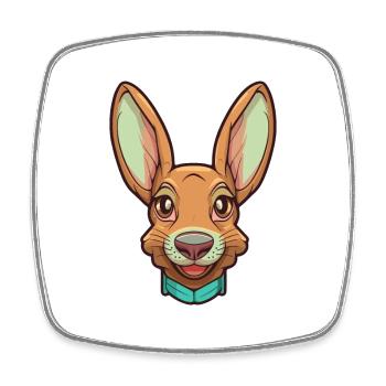 Lièvre indien chien race Cartoon Kawaii Illustration - Magnet carré - blanc - Devant