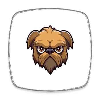Griffon Bruxellois Hunderasse Karikatur Kawaii Illust - Viereckiger Kühlschrankmagnet - Weiß - Vorne