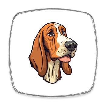 Hannoveraner Hund Rasse Cartoon Kawaii Illustration - Viereckiger Kühlschrankmagnet - Weiß - Vorne