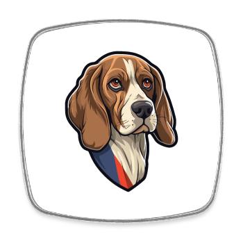 Grand Anglo Francais Dog Breed Cartoon Kawaii Illu - Square fridge magnet - white - Front