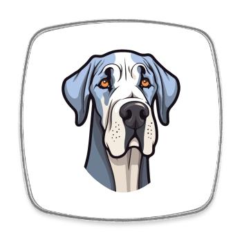 Great Dane Dog Breed Cartoon Kawaii Illustration - Square fridge magnet - white - Front