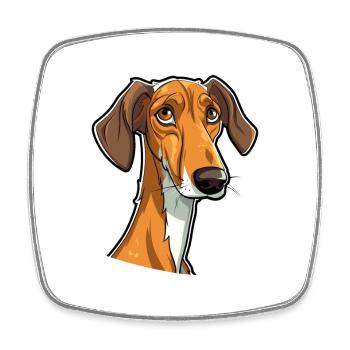 Galgo Español Race de chien Dessin animé Kawaii Illustratio - Magnet carré - blanc - Devant