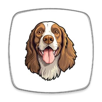 Deutsch Langhaar Vorstehhund Rasse Cartoon Kawaii - Viereckiger Kühlschrankmagnet - Weiß - Vorne