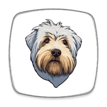 Glen Of Imaal Terrier chien race dessin animé Kawaii animal de compagnie - Magnet carré - blanc - Devant