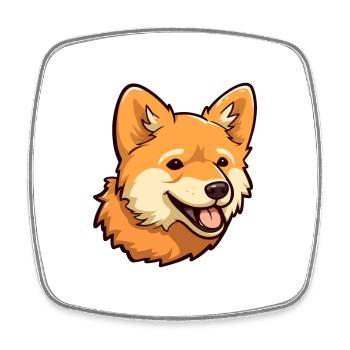 Race de chien de Spitz finlandais Cartoon Kawaii Illustratio - Magnet carré - blanc - Devant