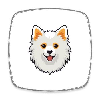 Spitz allemand chien race Cartoon Kawaii Illustration - Magnet carré - blanc - Devant
