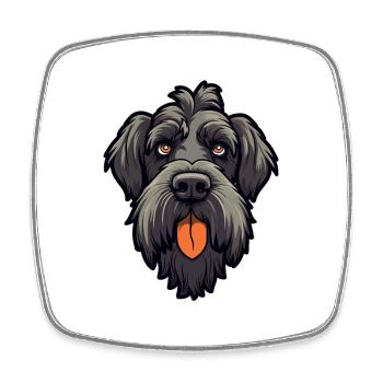 Giant Schnauzer Dog Breed Cartoon Kawaii Illustrat - Square fridge magnet - white - Front