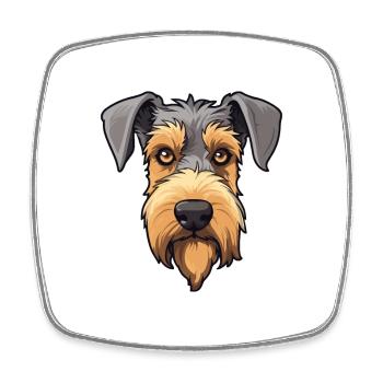 Chien de chasse allemand Terrier race de chien Cartoon Kawaii Il - Magnet carré - blanc - Devant