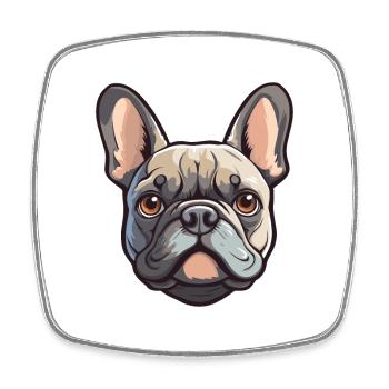 Bouledogue Français Race De Chien Cartoon Kawaii Illustrati - Magnet carré - blanc - Devant