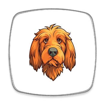 Fauve De Bretagne Dog Breed Cartoon Kawaii Illustr - Square fridge magnet - white - Front