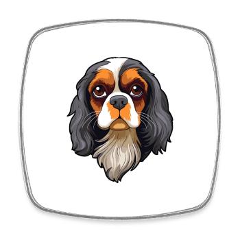 Épagneul jouet anglais race de chien dessin animé Kawaii Illus - Magnet carré - blanc - Devant