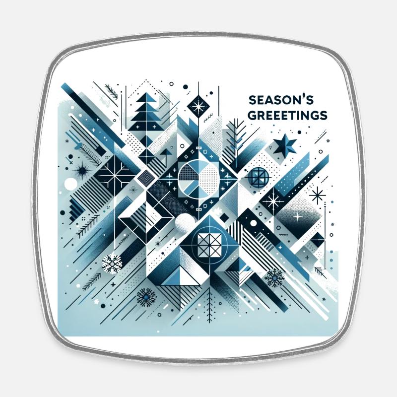 Season's Greetings - Square fridge magnet - white