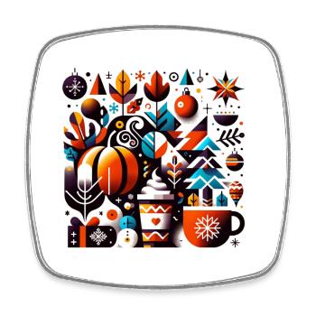 Marché de Noël - Magnet carré - blanc - Devant
