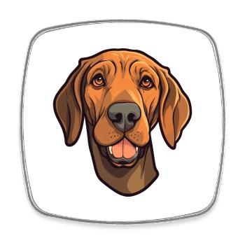 Plott Hund Hund Rasse Cartoon Kawaii Illustration - Viereckiger Kühlschrankmagnet - Weiß - Vorne