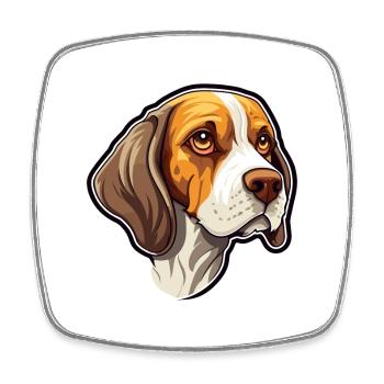 Pointer Dog Breed Cartoon Kawaii Illustration - Square fridge magnet - white - Front