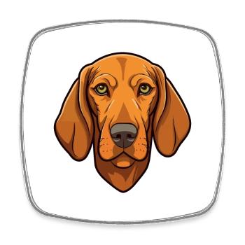 Redbone Coonhound Dog Breed Cartoon Kawaii Illustr - Square fridge magnet - white - Front