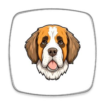 Saint Bernard Chien Race Cartoon Kawaii Illustratio - Magnet carré - blanc - Devant
