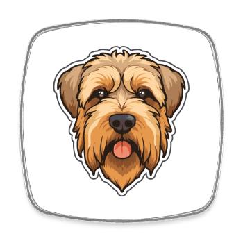 Soft Coated Wheaten Terrier Dog Breed Cartoon Kawa - Square fridge magnet - white - Front