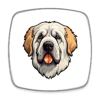 Pyrenean Mastiff Dog Breed Cartoon Kawaii Illustra - Square fridge magnet - white - Front