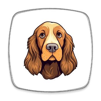 Russian Spaniel Dog Breed Cartoon Kawaii Illustrat - Square fridge magnet - white - Front