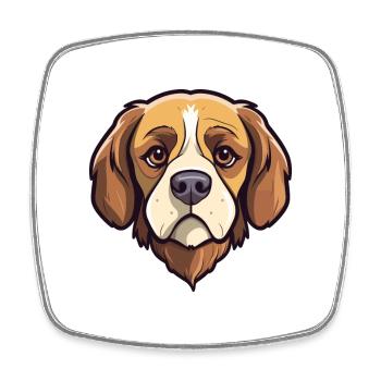 Sapsali Dog Breed Cartoon Kawaii Illustration - Square fridge magnet - white - Front
