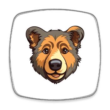 Tahltan Bear Dog Breed Cartoon Kawaii Illustration - Square fridge magnet - white - Front