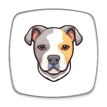 Staffordshire Bullterrier Hunderasse Karikatur Kawai - Viereckiger Kühlschrankmagnet - Weiß - Vorne