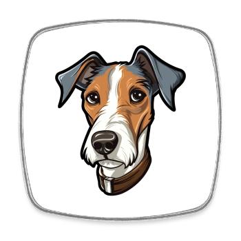 Tenterfield Terrier Dog Breed Cartoon Kawaii Illus - Square fridge magnet - white - Front