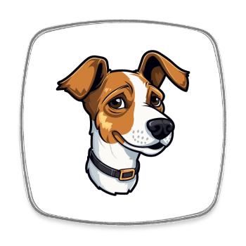 Teddy Roosevelt Terrier chien race Cartoon Kawaii I - Magnet carré - blanc - Devant