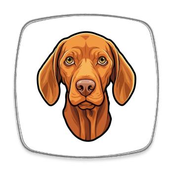 Vizsla Dog Breed Cartoon Kawaii Illustration - Square fridge magnet - white - Front