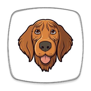 Vizsla à poil dur chien race dessin animé kawaii Illustr - Magnet carré - blanc - Devant