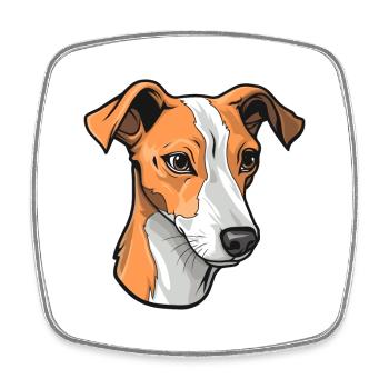 Whippet Dog Breed Cartoon Kawaii Illustration - Square fridge magnet - white - Front