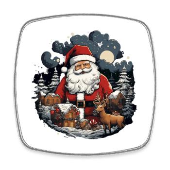 Santa Claus Reindeer - Square fridge magnet - white - Front