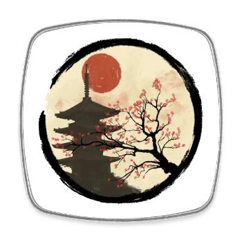 Kyoto in bloom - Viereckiger Kühlschrankmagnet - Weiß - Vorne