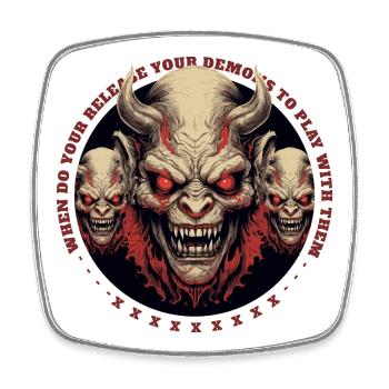 Hells Demons - Square fridge magnet - white - Front