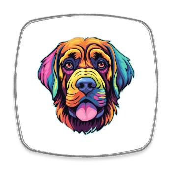 Alpine Mastiff Dog Breed Cartoon Kawaii Illustrati - Square fridge magnet - white - Front