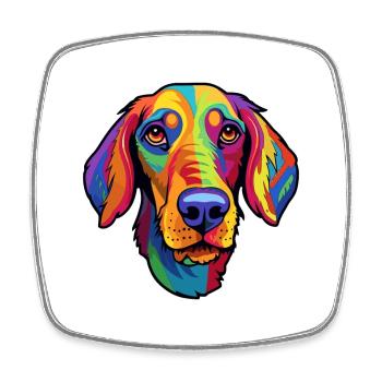 Chien courant andalou race de chien dessin animé Kawaii Illustra - Magnet carré - blanc - Devant