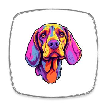 Auvergne Pointing Dog Breed Cartoon Kawaii Illustr - Square fridge magnet - white - Front