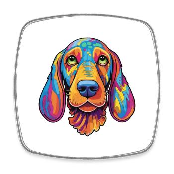 American Waterhound Dog Breed Cartoon Kawaii Illus - Square fridge magnet - white - Front