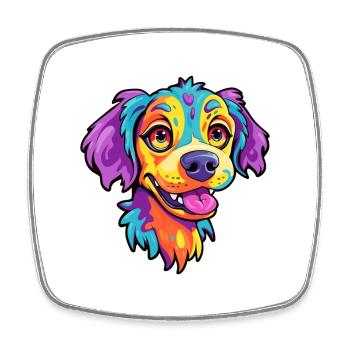 Argentino Dog Breed Cartoon Kawaii Illustration - Square fridge magnet - white - Front