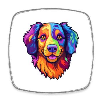 Baskischer Schäferhund Rasse Cartoon Kawaii Illustrat - Viereckiger Kühlschrankmagnet - Weiß - Vorne