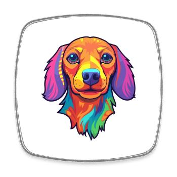 Alpen Dachsbracke Hunderasse Cartoon Kawaii Illust - Viereckiger Kühlschrankmagnet - Weiß - Vorne