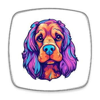 American Cocker Spaniel chien race Cartoon Kawaii I - Magnet carré - blanc - Devant