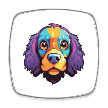 Ariegeois race de chien dessin animé kawaii illustration - Magnet carré - blanc - Devant