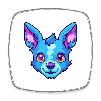 Blue Heeler Hunderasse Cartoon Kawaii Illustration - Viereckiger Kühlschrankmagnet - Weiß - Vorne