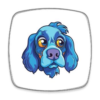 Blaue Picardie Spaniel Hunderasse Cartoon Kawaii Illu - Viereckiger Kühlschrankmagnet - Weiß - Vorne