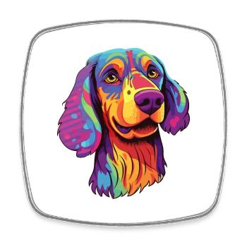 Schwarzwälder Hund Rasse Cartoon Kawaii Illust - Viereckiger Kühlschrankmagnet - Weiß - Vorne