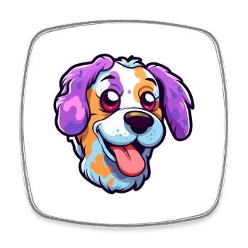 Billy chien race dessin animé Kawaii Illustration - Magnet carré - blanc - Devant